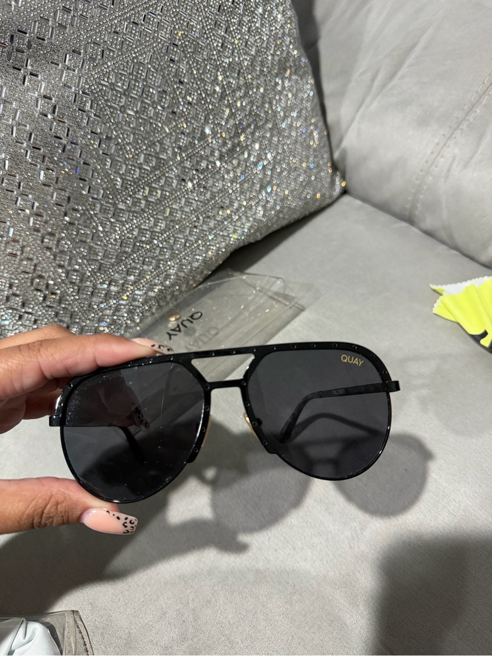 Quay Australia Black Aviator Sunglasses